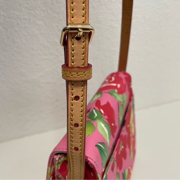 Dooney & Bourke 🌸 Pink Floral, Letter Carrier Leather Crossbody bag 🌸 - Picture 8 of 16